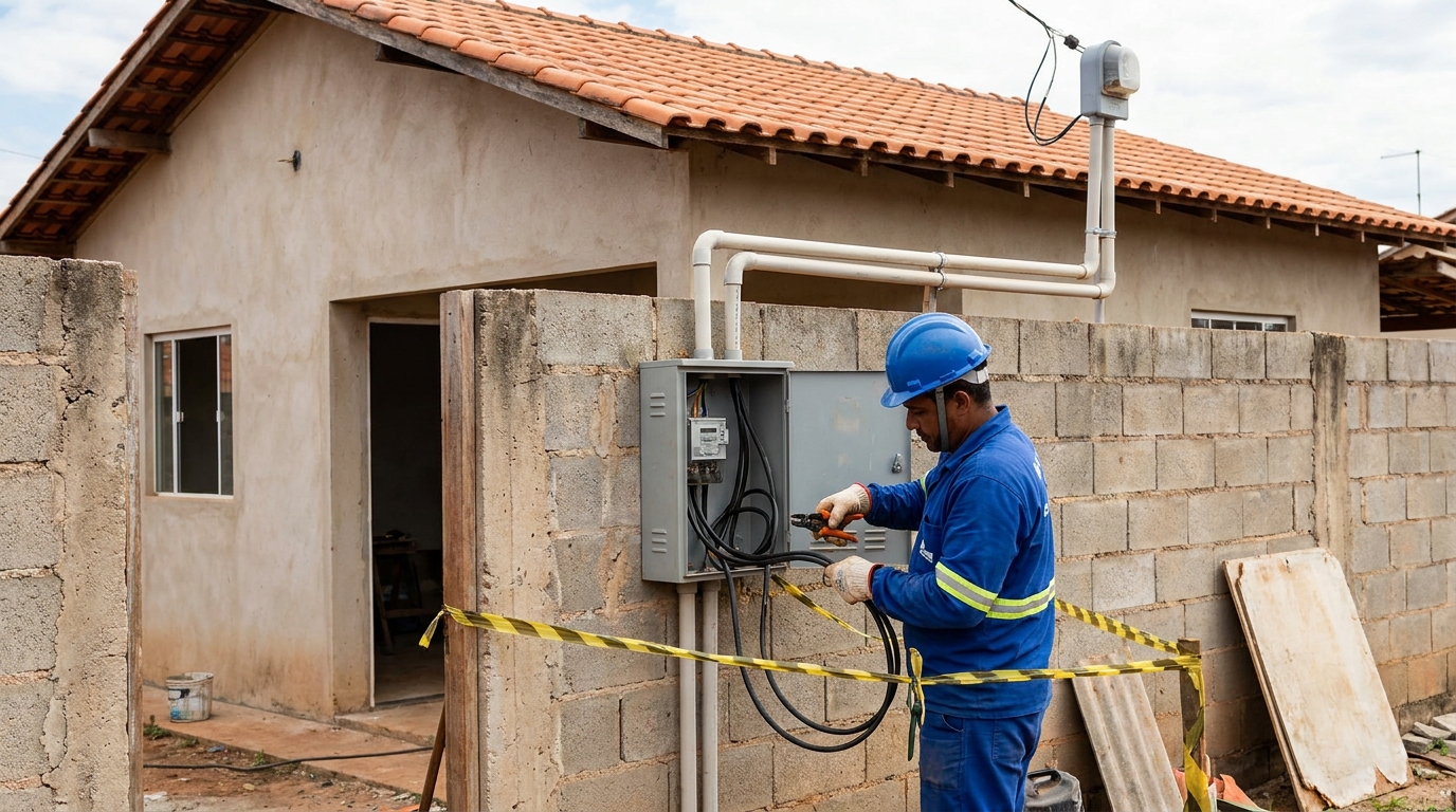 Eletricista instalando padrao de energia em São Bernardo do Campo‑SP