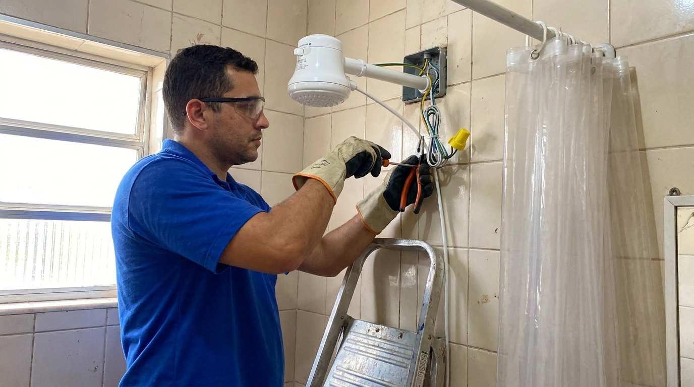Instalacao de chuveiro eletrico residencial em São Bernardo do Campo‑SP